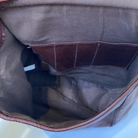 Women’s Brown Unbranded One Strap Backpack Clasp Closure Silver-Tone Hardware main image 10